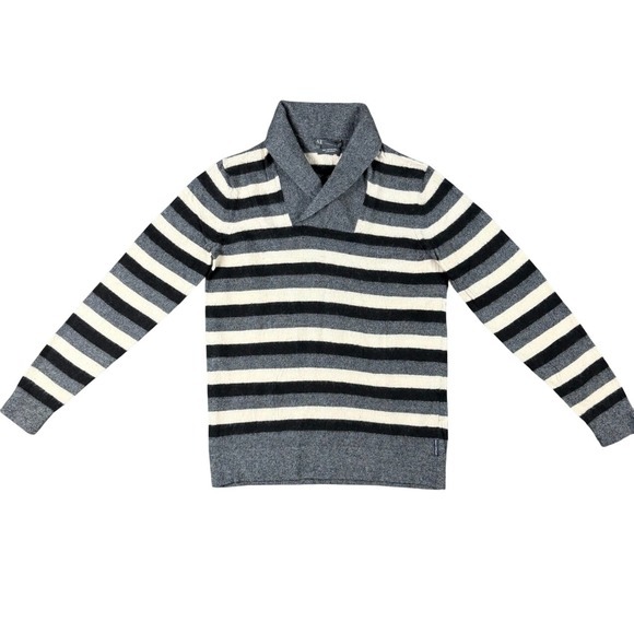 Armani Exchange Other - Armani Exchange Men's L (Actually XS/S) Merino Wool Shawl Collar Striped Sweater
